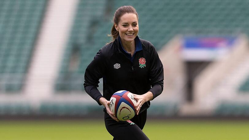 Prinzessin Kate bei einer Rugby-Trainingseinheit im vergangenen Februar.