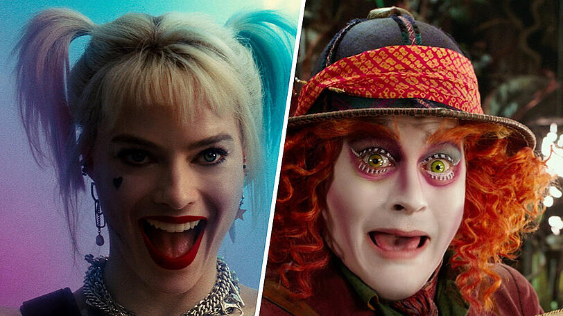Filme wie "Birds of Prey" (l.) und "Alice im Wunderland" liefern tolle Schminkideen für Karneval.