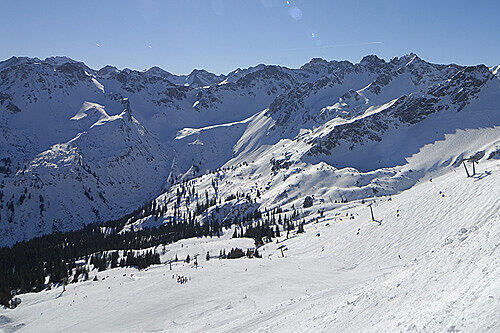 Das Skigebiet Fellhorn im Allgäu.