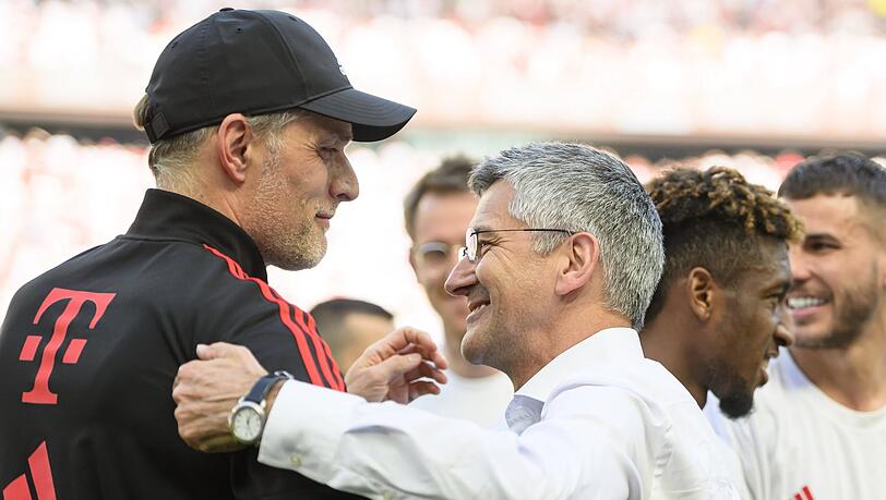 Zweimal die Zwei: Trainer Thomas Tuchel und Präsident Herbert Hainer haben bislang in dieser Saison beim FC Bayern einen guten Job gemacht.