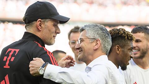 Zweimal die Zwei: Trainer Thomas Tuchel und Präsident Herbert Hainer haben bislang in dieser Saison beim FC Bayern einen guten Job gemacht.