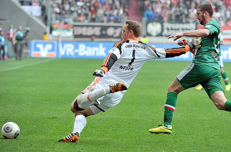 Bayerns Torwart Manuel Neuer beim 0:1 gegen Augsburg in der letzten Saison.