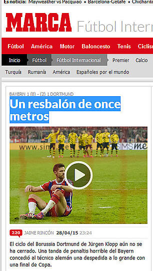 Marca (Spanien): "EAusrutscher aus Elf Metern"