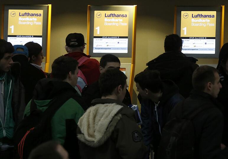 Warnstreiks bei der Lufthansa am Donnerstag. Bilder vom Flughafen Frankfurt