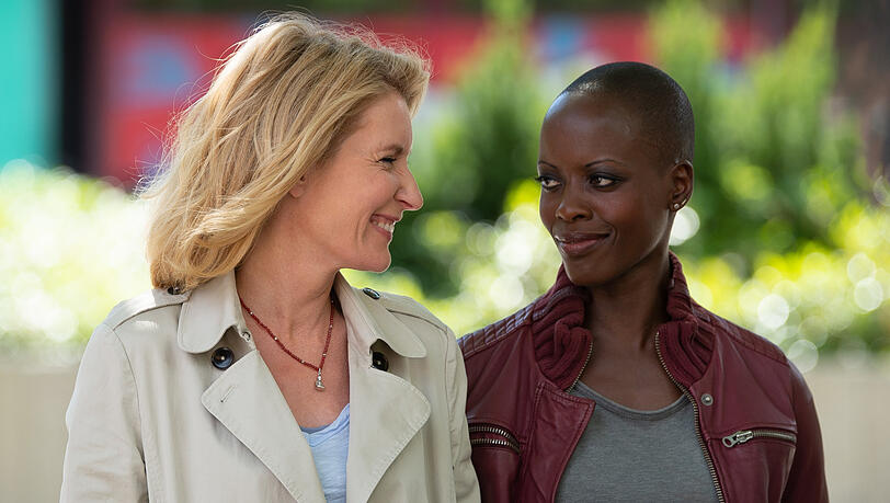 Maria Furtwängler und ihre neue Kollegin Florence Kasumba. Maria Furtwängler und ihre neue Kollegin Florence Kasumba.