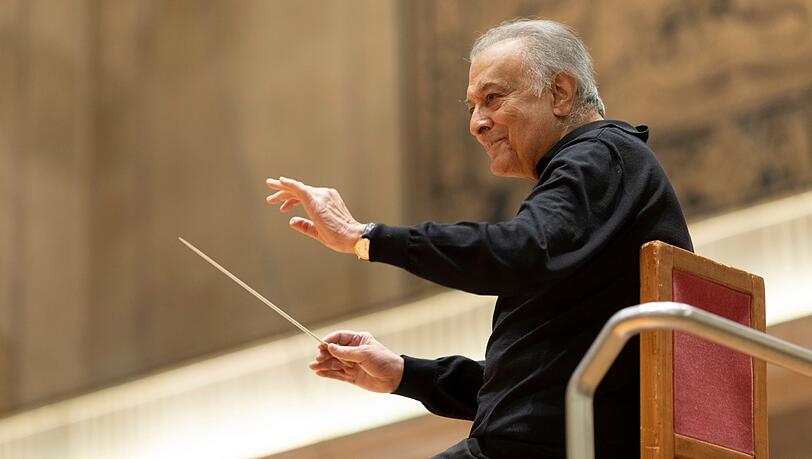 Zubin Mehta bei einer Probe mit dem Symphonieorchester des Bayerischen Rundfunks im Herkulessaal.