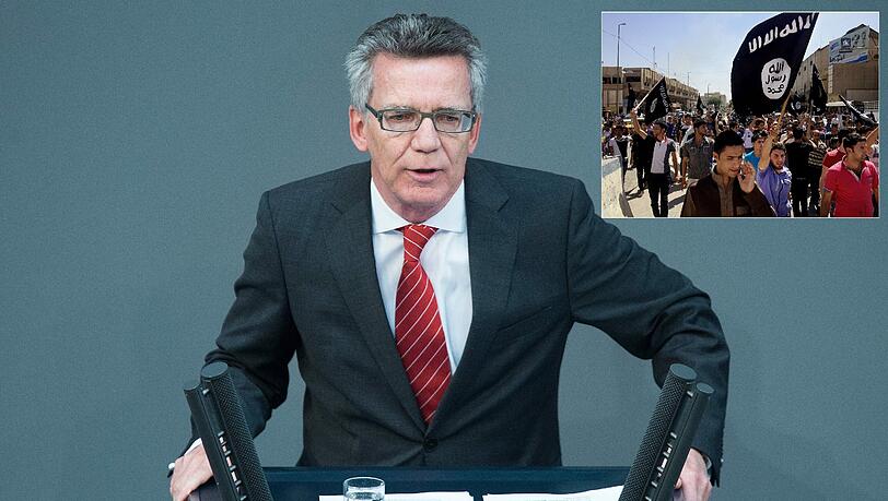 Bundesinnenminister Thomas de Maiziere verkündet möglicherweise schon am Freitag ein Verbot von IS-Symbolen. Bundesinnenminister Thomas de Maiziere verkündet möglicherweise schon am Freitag ein Verbot von IS-Symbolen.