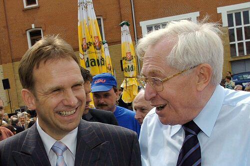 So kennt man Althaus und so will ihn Bernhard Vogel (r.) auch wiederhaben