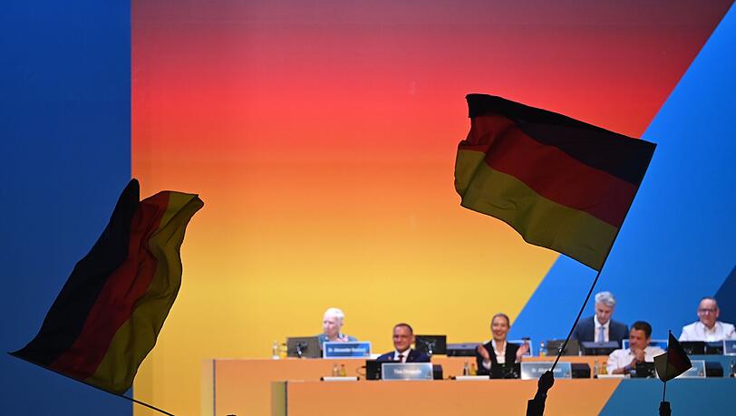 Parteichefin Weidel rief ihre Partei unter gro&szlig;em Jubel dazu auf, "das gesamte Land" in Schwarz-Rot-Gold zu tauchen.