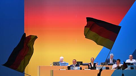 Parteichefin Weidel rief ihre Partei unter gro&szlig;em Jubel dazu auf, "das gesamte Land" in Schwarz-Rot-Gold zu tauchen.