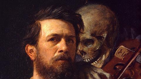 Arnold Böcklins „Selbstbildnis mit fiedelndem Tod“ von 1872 aus der Alten Nationalgalerie Berlin.