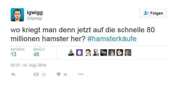 So amüsieren sich Twitter-User über die Hamsterkäufe im Konzept zur Zivilverteidigung.