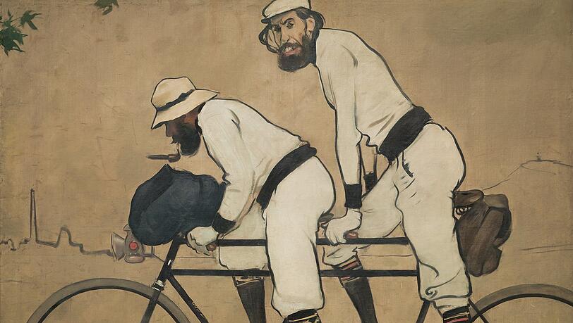 Ram&oacute;n Casas hat sich und Pere Romeu 1897 auf einem Tandem gemalt.