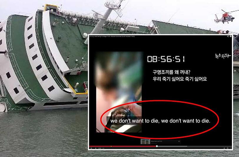 "We don't want to die": Eine Szene aus dem erschütternden Video aus der "Sewol"