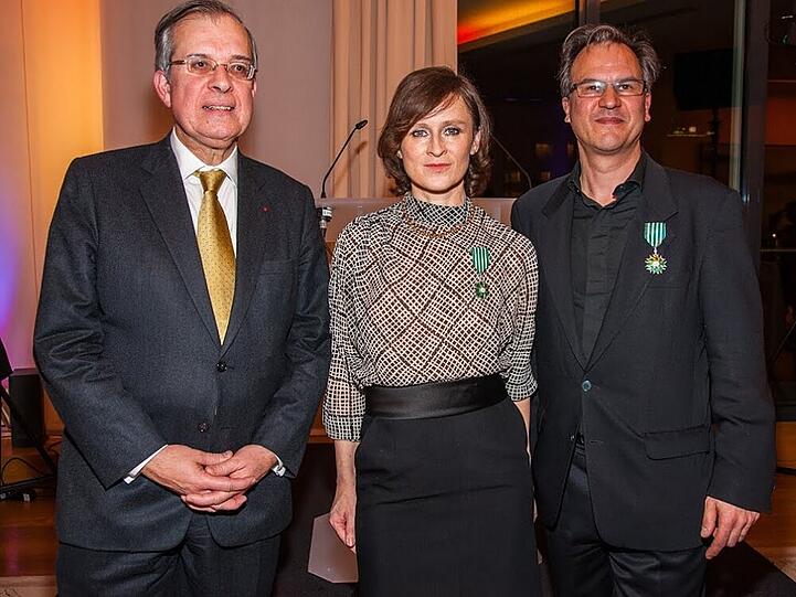 Maurice Gourdault-Montagne (links) neben Sophie Rois und Christopher Buchholz