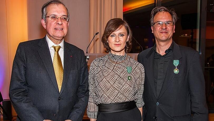 Maurice Gourdault-Montagne (links) neben Sophie Rois und Christopher Buchholz Maurice Gourdault-Montagne (links) neben Sophie Rois und Christopher Buchholz