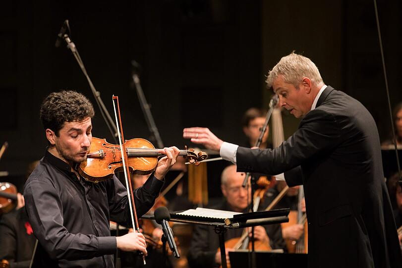 Impressionen vom 11. Münchner Aids-Konzert im Prinzregententheater. Alexander Liebreich und Sergey Khachatryan.