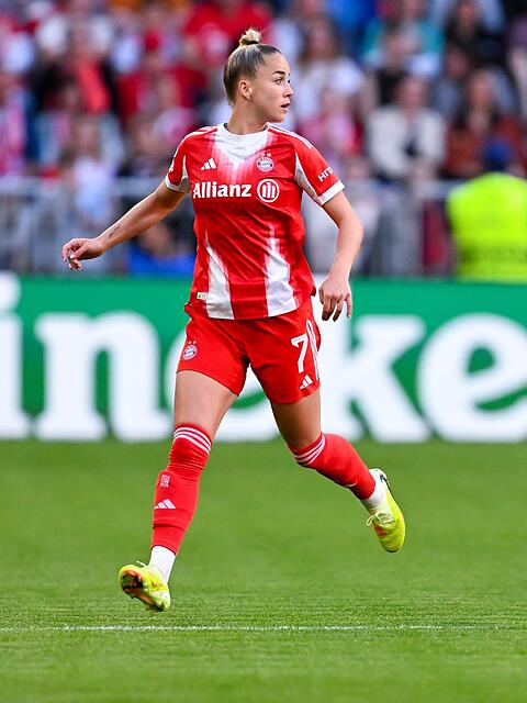 Will in der Champions League erneut um den Titel mitspielen: Bayern M&uuml;nchens Giulia Gwinn. (Archivbild)