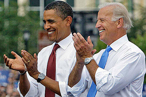 Brack Obama holt sich Joe Biden an seine Seite.