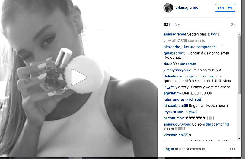 Ariana Grandes erstes Parfum kommt im September auf den Markt