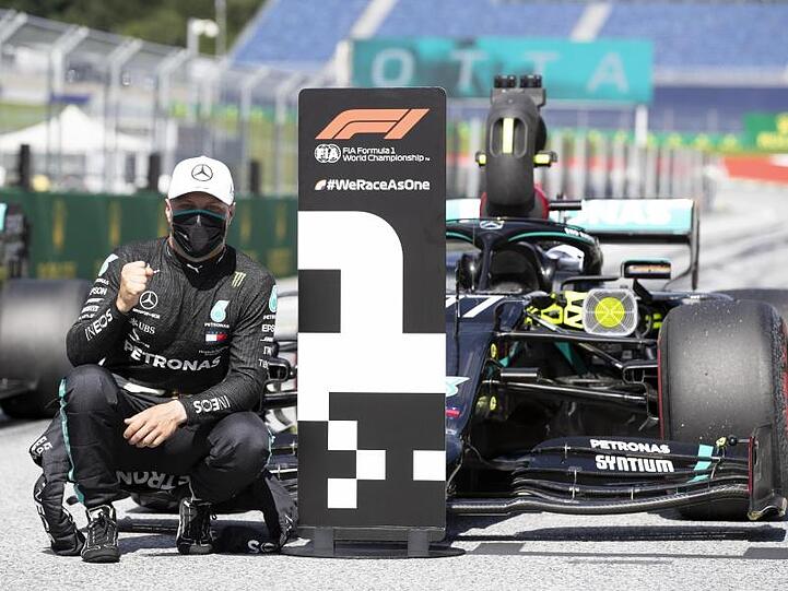 Startet in Spielberg von der Pole Position: Mercedes-Pilot Valtteri Bottas.