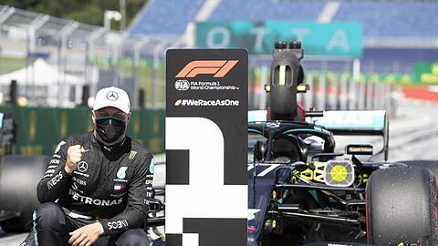 Startet in Spielberg von der Pole Position: Mercedes-Pilot Valtteri Bottas.