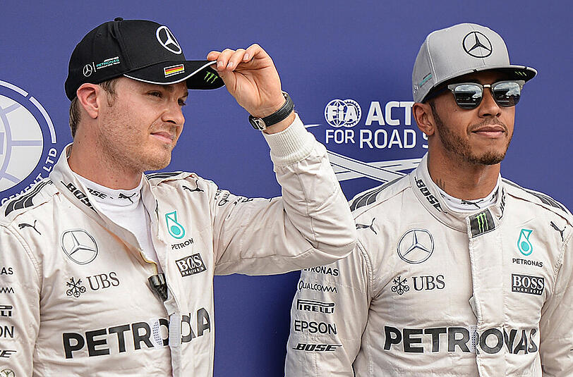 Ewige Rivalen: Nico Rosberg (links) und Lewis Hamilton.