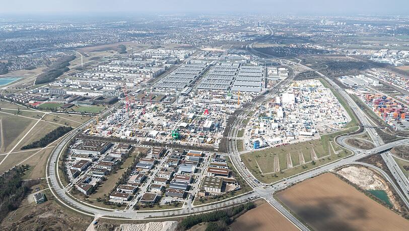 Viel Platz für Großmessen: Blick nach Riem während der Bauma. Viel Platz für Großmessen: Blick nach Riem während der Bauma.