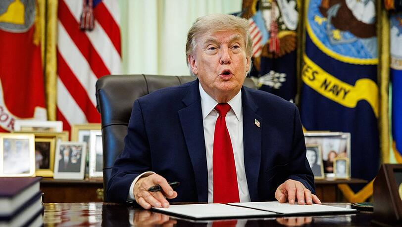 Donald Trump in seinem Oval Office im Weißen Haus in Washington. Donald Trump in seinem Oval Office im Weißen Haus in Washington.
