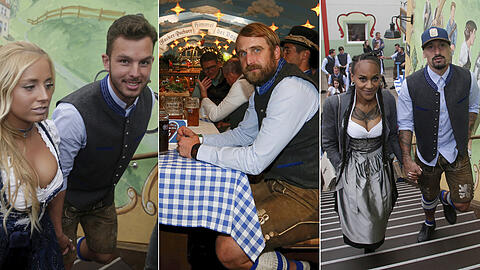 Pflichttermin der angenehmen Art: Der Tross des TSV 1860 besuchte am Dienstag das Oktoberfest - und hatte im Hacker-Festzelt seinen Spaß. Die Bilder.