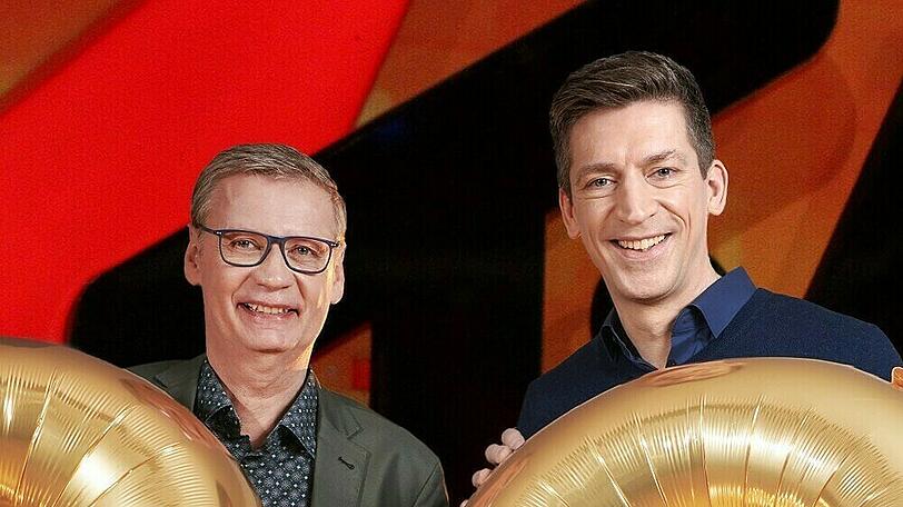 Günther Jauch (l.) und Steffen Hallaschka feiern zusammen dass "stern TV"-Jubiläum