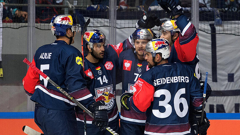 Zwei Mal gegen Minsk gespielt, zwei Mal gewonnen: Der EHC Red Bull München, hier beim 4:3-Heimsieg beim CHL-Auftakt.