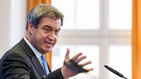 Markus Söder, CSU-Parteivorsitzender und Ministerpräsident, spricht während einer Pressekonferenz.