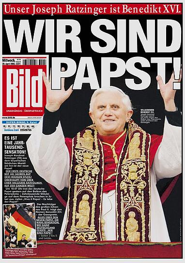 Mit dieser Schlagzeile ging alles los: "Wir sind Papst" - So titelte die "Bild"-Zeitung am 20. April 2005 zur Wahl von Joseph Ratzinger zum Papst Benedikt XVI.