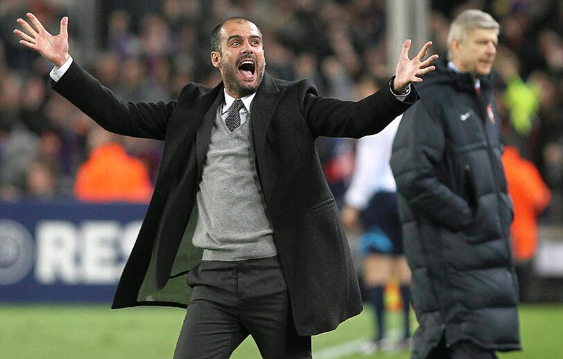 Pep Guardiola (vorne) und Arsene Wenger: Wer stellt am Mittwoch seinen Trainerkollegen in den Schatten?