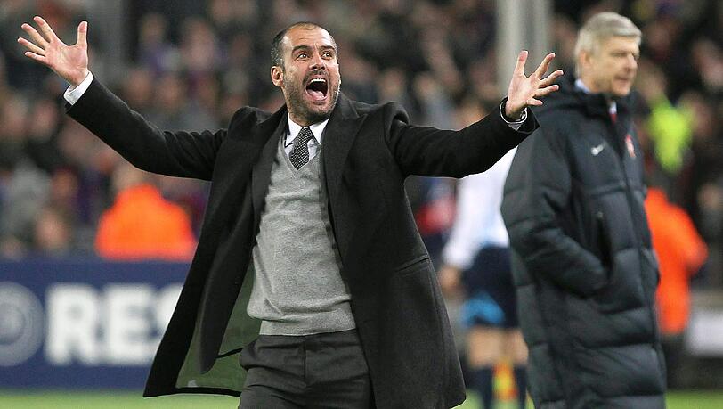 Pep Guardiola (vorne) und Arsene Wenger: Wer stellt am Mittwoch seinen Trainerkollegen in den Schatten?