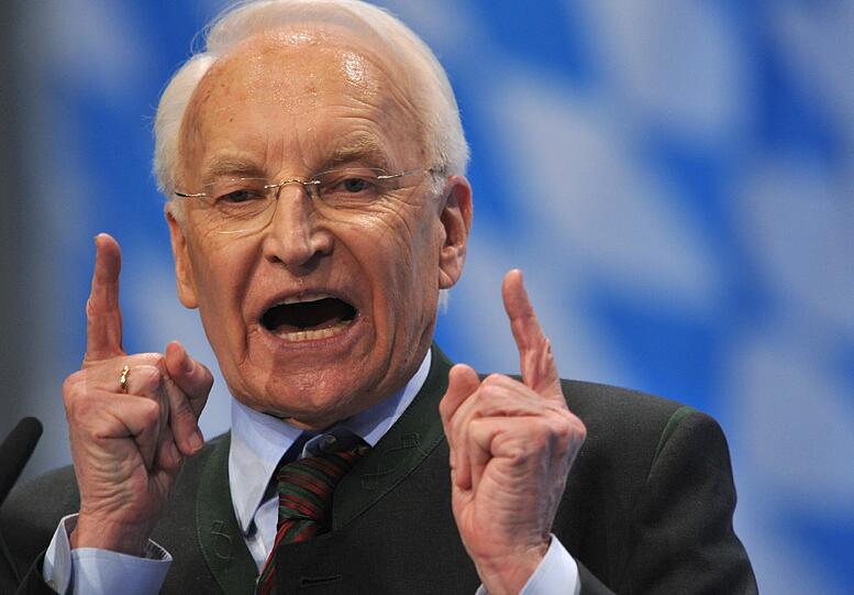 Ohne Worte: Stoiber und seine legendäre Gestik.