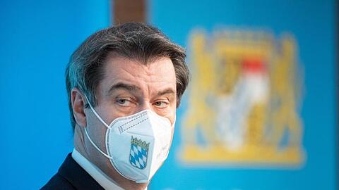 Bayerns Ministerpräsident Markus Söder (CSU) nimmt an einer Pressekonferenz teil.
