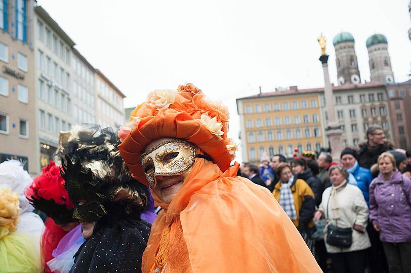 Die Damischen Ritter in Aktion: Impressionen vom Faschingszug durch die Altstadt am Sonntag.
