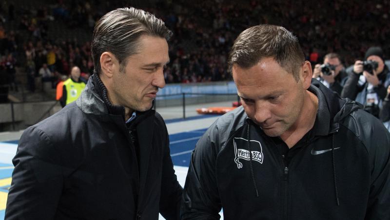 Herthas Trainer Pal Dardai (r) rechnet sich gegen Niko Kovac und den FC Bayern München durchaus Chancen aus. Herthas Trainer Pal Dardai (r) rechnet sich gegen Niko Kovac und den FC Bayern München durchaus Chancen aus.