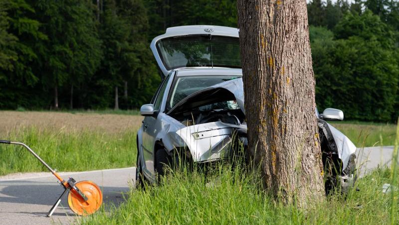 Das zerstörte Auto in Pöcking.