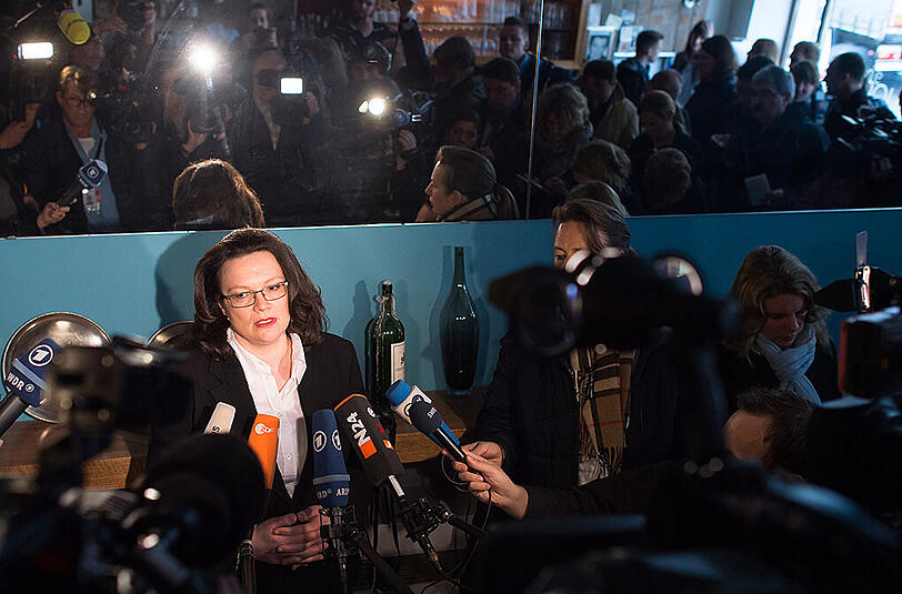 Die zentrale Figur in der Mindestlohn-Debatte: Bundesarbeitsministerin Andrea Nahles (SPD)