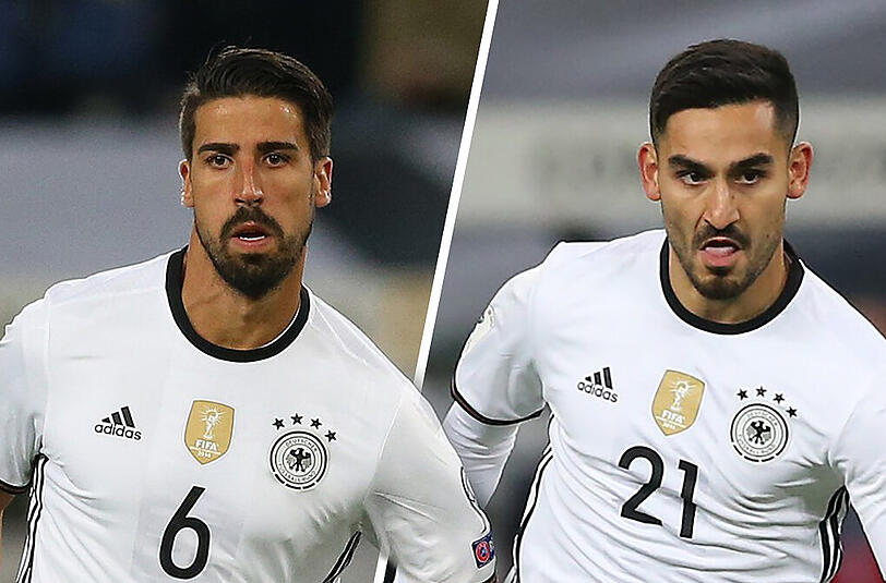 Sami Khedira (l.) und Ilkay Gündogan (r.) befinden sich im direkten Duell um einen Platz in der Startelf des DFB-Teams.