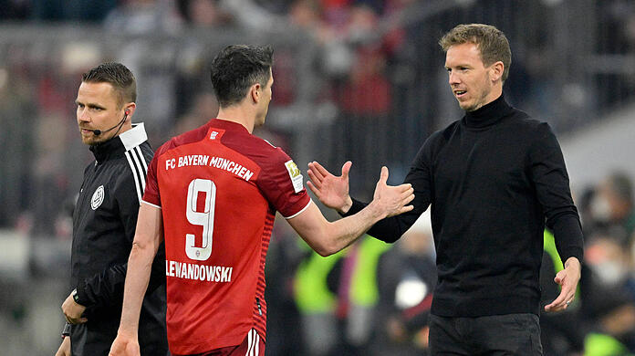 Robert Lewandowski (l.) und Julian Nagelsmann.
