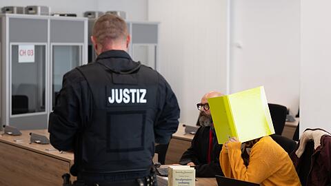 Susann E. zu Beginn des Prozesses am Dresdner Oberlandesgericht.