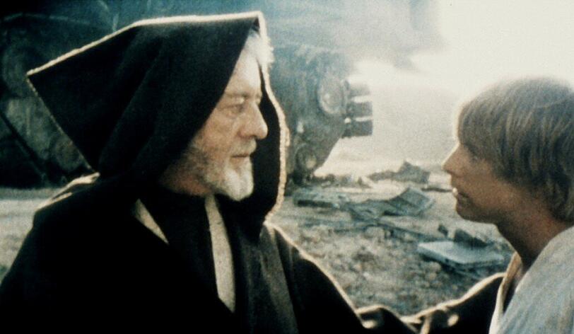 Alec Guinness (links) spielte in der "Original"-Trilogie Obi-Wan Kenobi, den Lehrmeister von Mark Hamills Luke Skywalker.