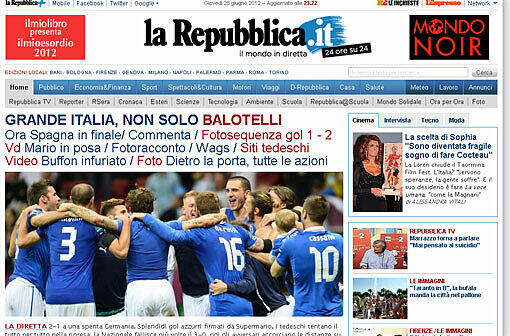 Die italienische Presse feiert nicht nur Doppel-Torschützen Mario Balotelli.