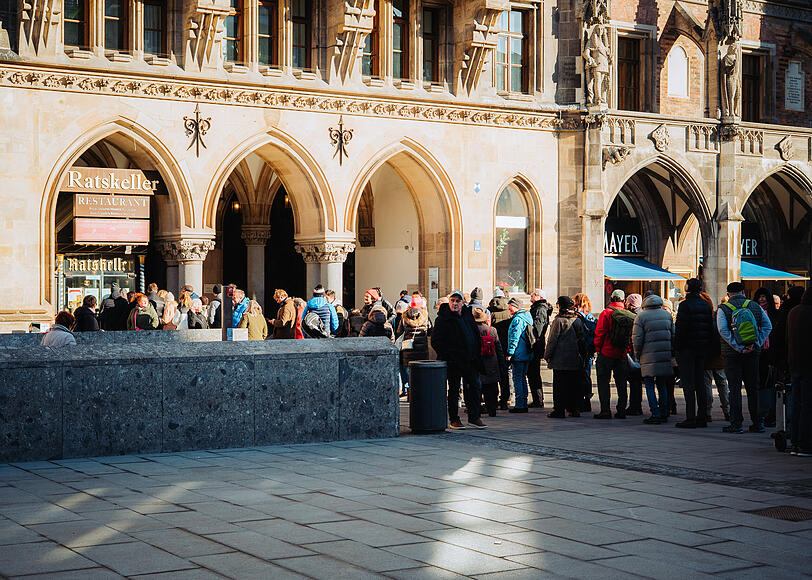 Am Dienstagvormittag ist der Andrang gro&szlig;.