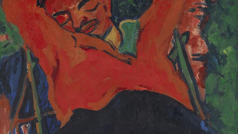 „Der schlafende Pechstein“ zählt zu den Lieblingsbildern des Buchheim-Publikums. Erich Heckel hat den Kollegen 1910 in Dangast an der Nordsee gemalt.