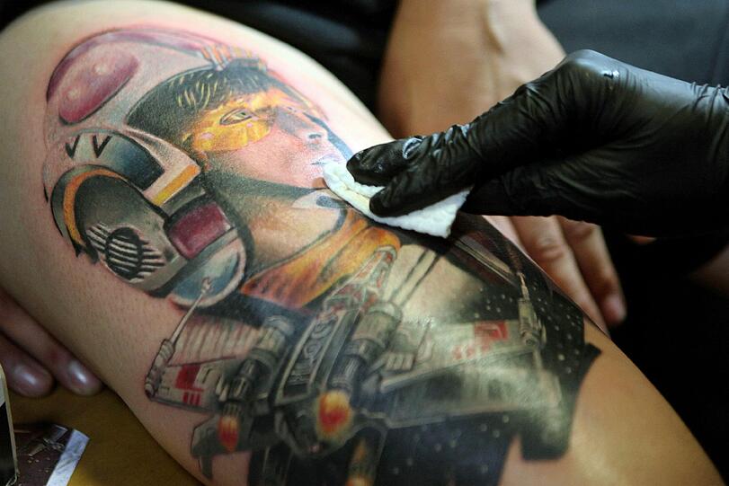 Auf der "Tattoo Convention" in Medellin konnten die Besucher wieder atemberaubende Körperkunst bestaunen.